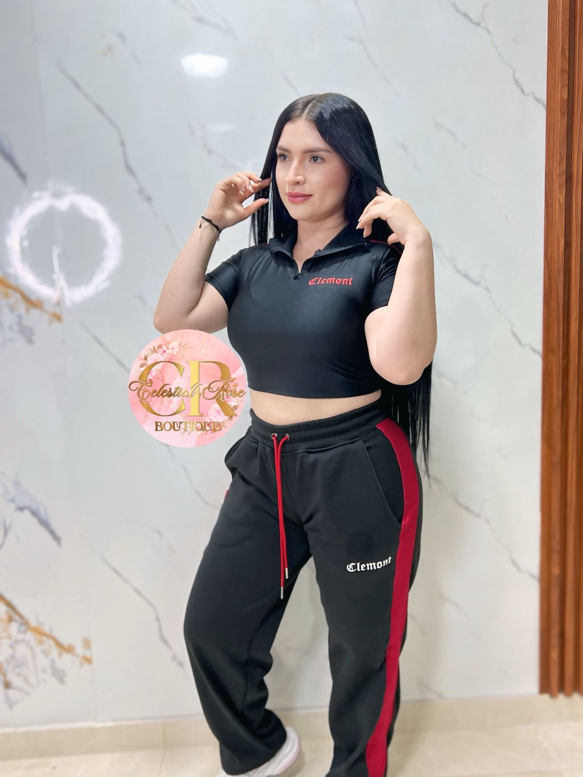 conjunto clemont lineas rojas